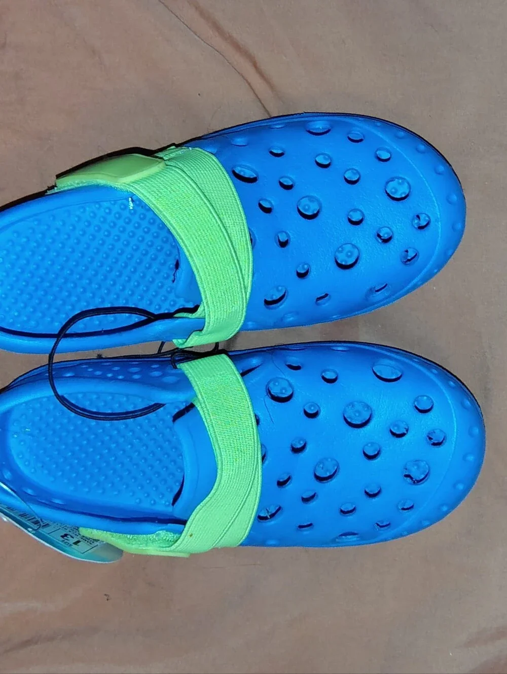 NWT Western Chief Boy's Size 13 Blue/Lime Green Clogs